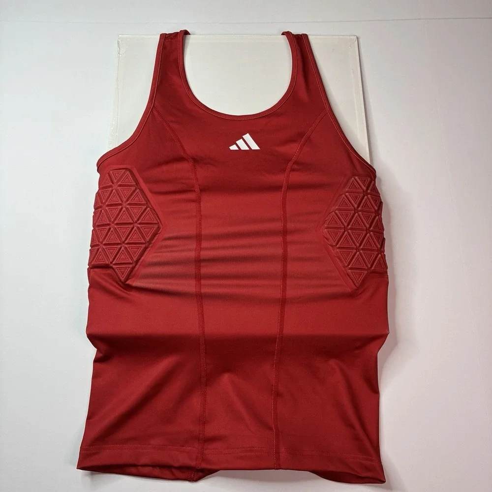 Adidas Aeroready Padded Basketball Compression Top Red Men's Size LT IQ0881